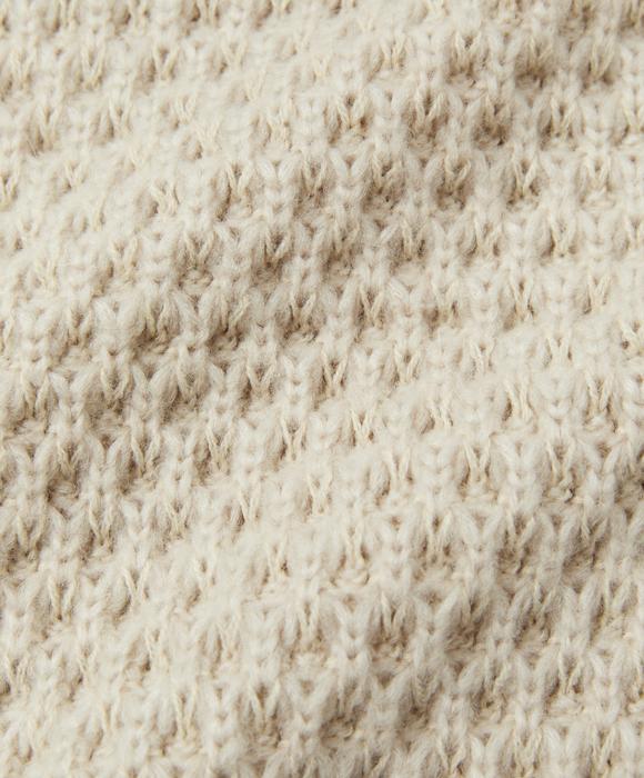 Le Mad Two-Tone Waffle Wool Round Knit - Cream