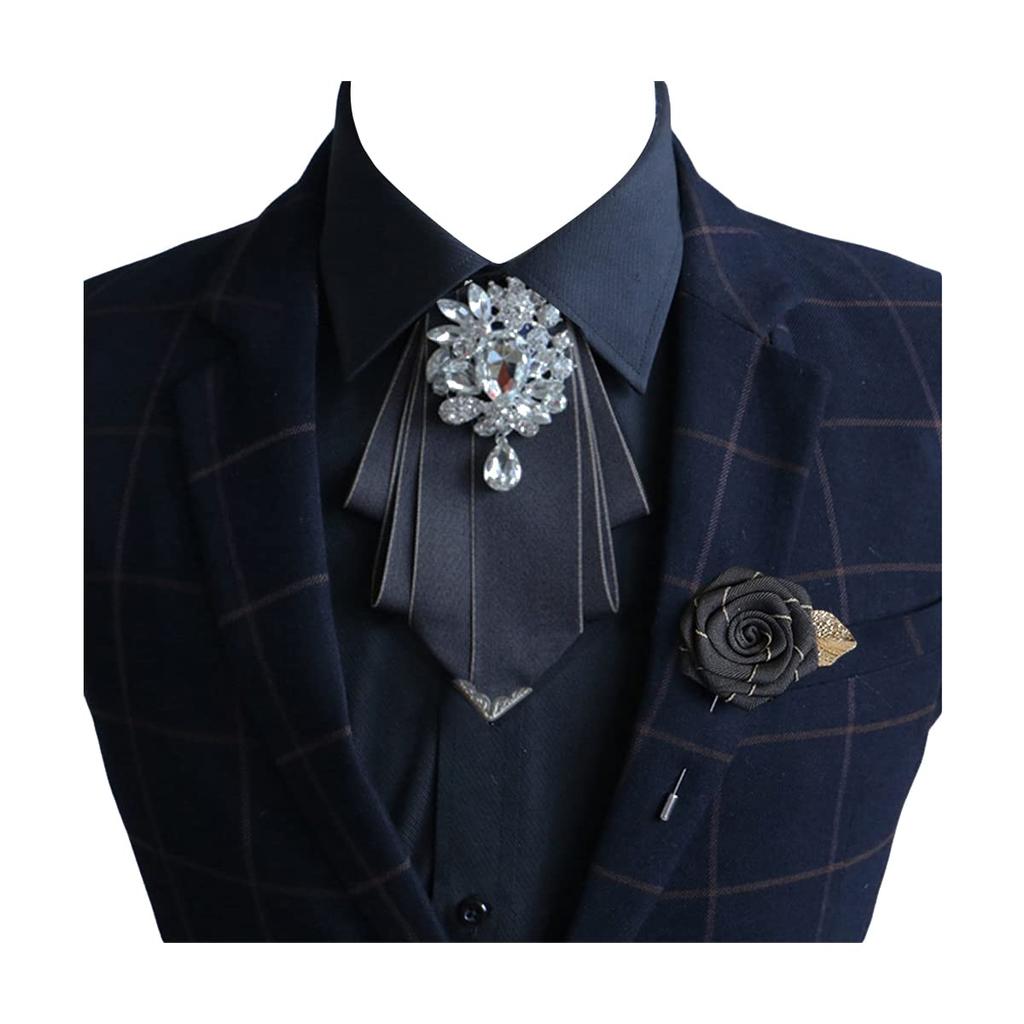 MOHSLEE Men's Bow Tie Set, One Size, Color: Gray