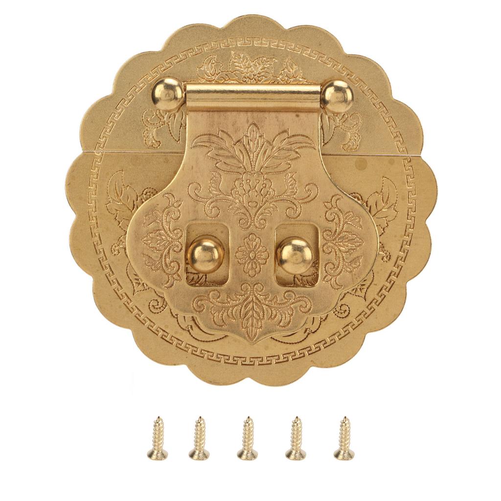 Messing Riegelverschluss Retro Design 8cm Durchmesser Rostbeständiges Metallschloss für Schrank Holzkiste