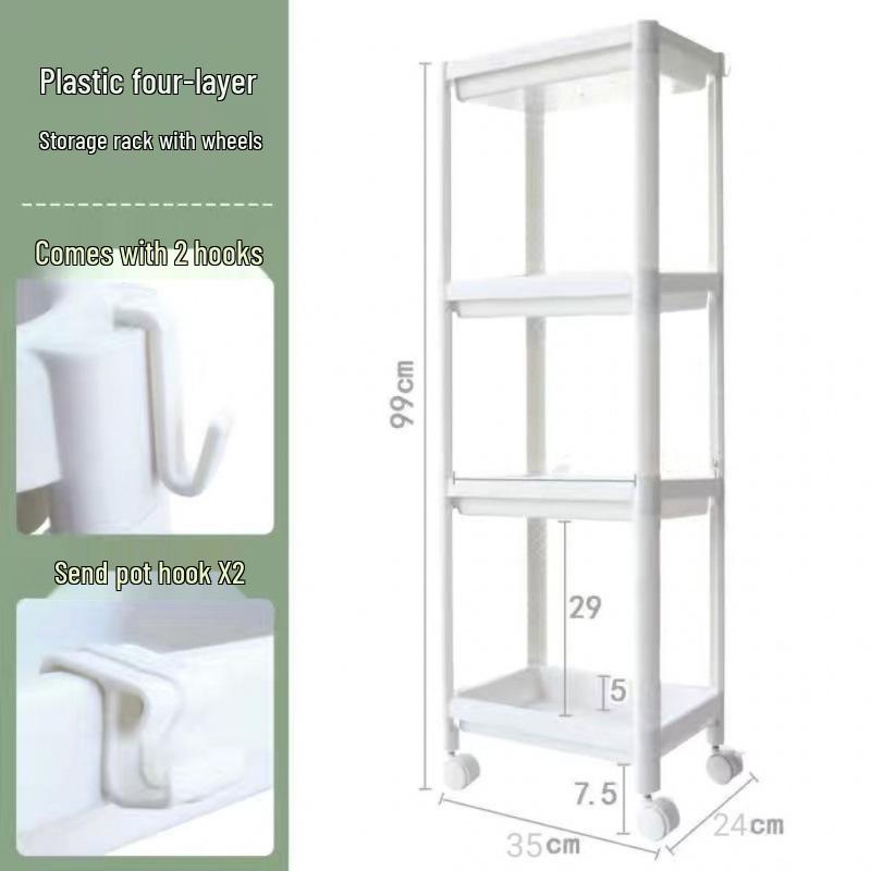 Bathroom & Kitchen Corner Shelf Storage Cart