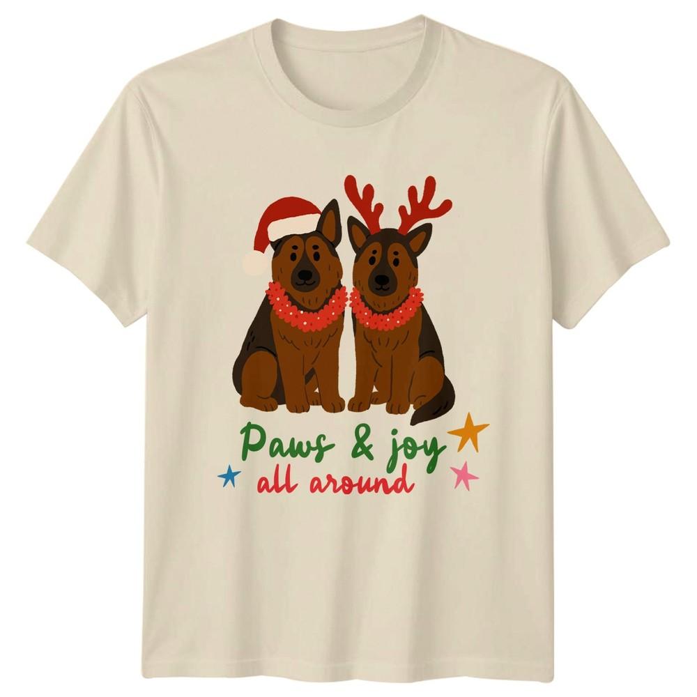 Paws Joy All Around Christmas Dogs Holiday Unisexs Unisexs Graphic Tee