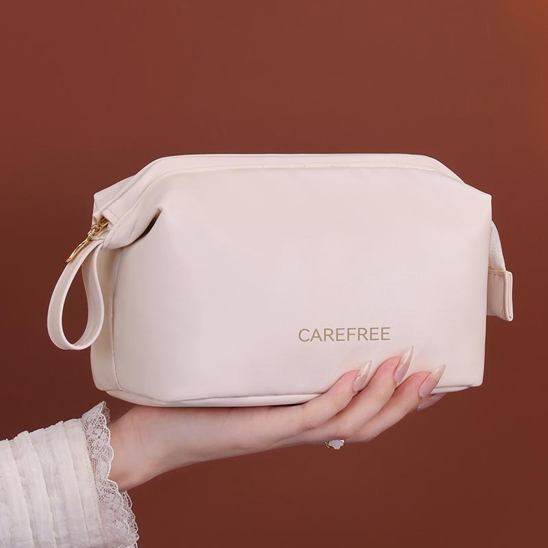 Ladies Portable Handheld Makeup Bag Large Capacity Travel Cosmetic Bag Toiletries Bag for Business Trips Wash Pouch Organization