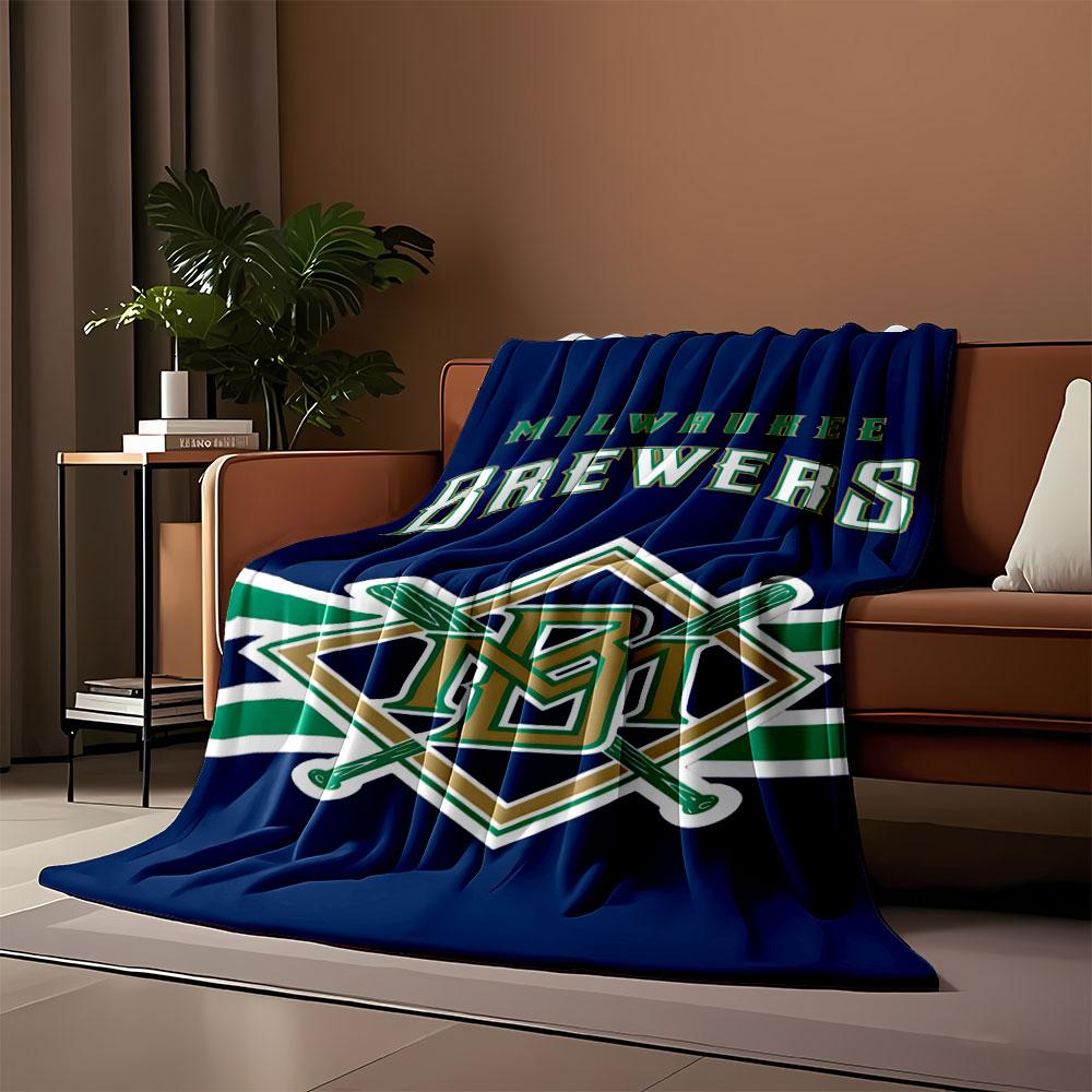 Milwaukee Brewers Logo Blanket Print Blanket Soft and Cozy Perfect for the Living Room Bed Sofa or a Nap,gift