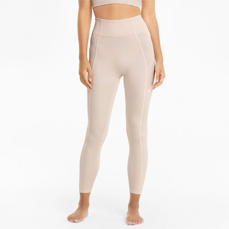 Puma Studio Knit High-Waisted Leggings Women Bottoms Pink 520232-27