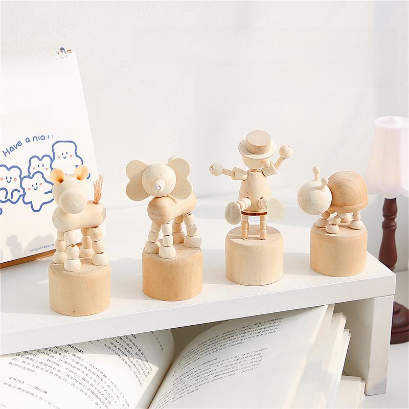 Nordic-Style Cute Wooden Animal Mini Ornaments: Creative Educational Toys for Kids' Bedroom Decor