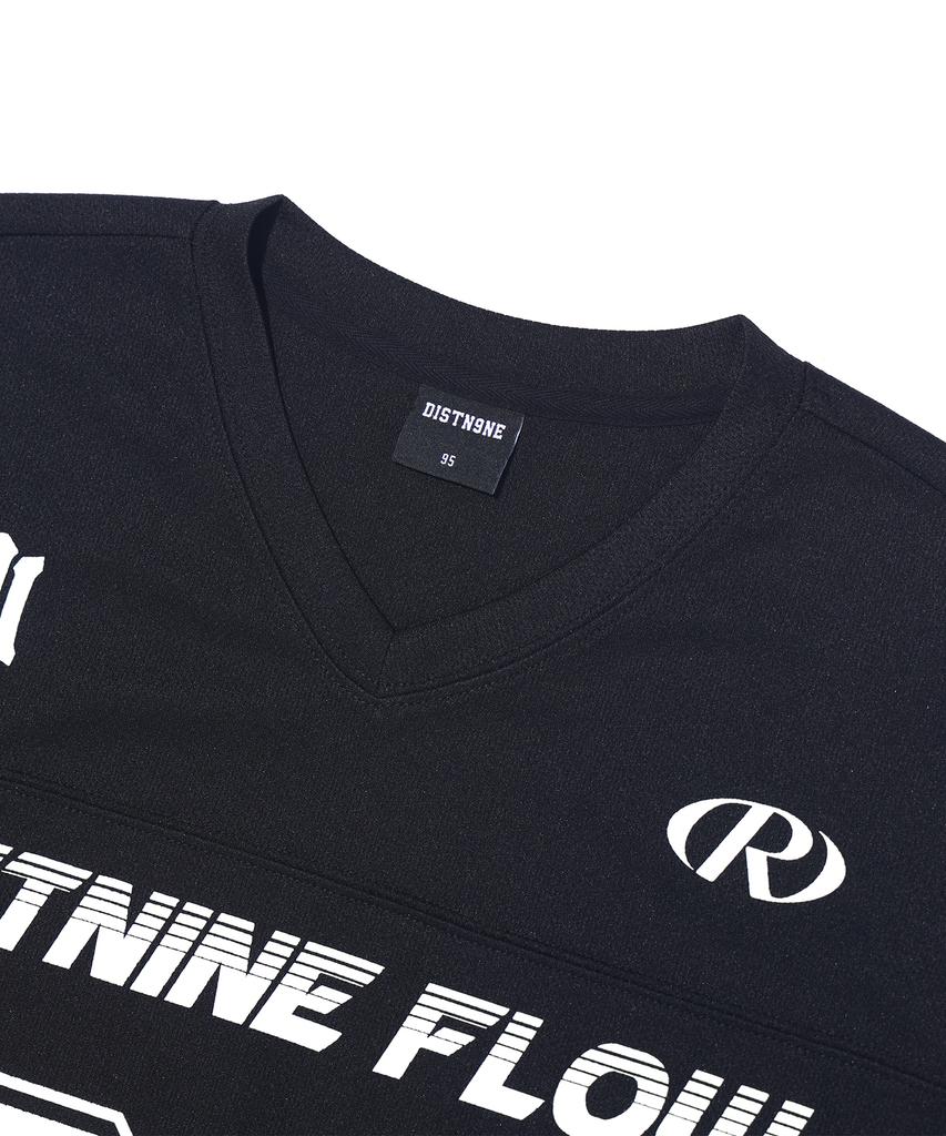 DISTN9NE Mesh Rugby Jersey Oversized Short Sleeve Tee Lq2Tu304_Black