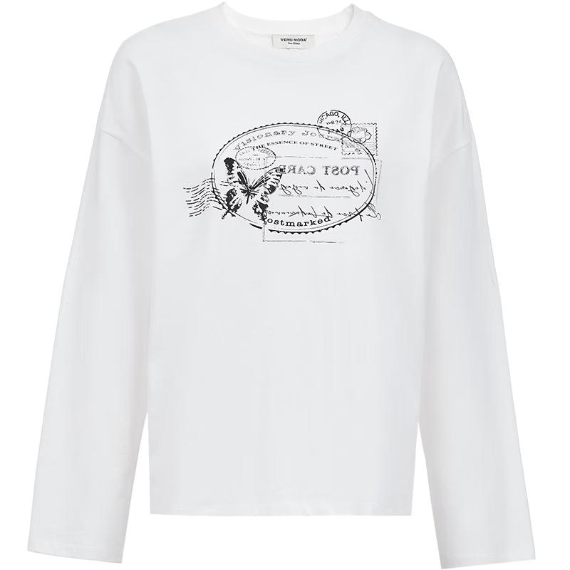 VERO MODA Women s Pure Cotton Embellished Print Long Sleeve T-Shirt XL