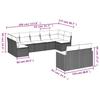 vidaXL 9 piece Garden Sofa Set with Cushions Black Poly Rattan
