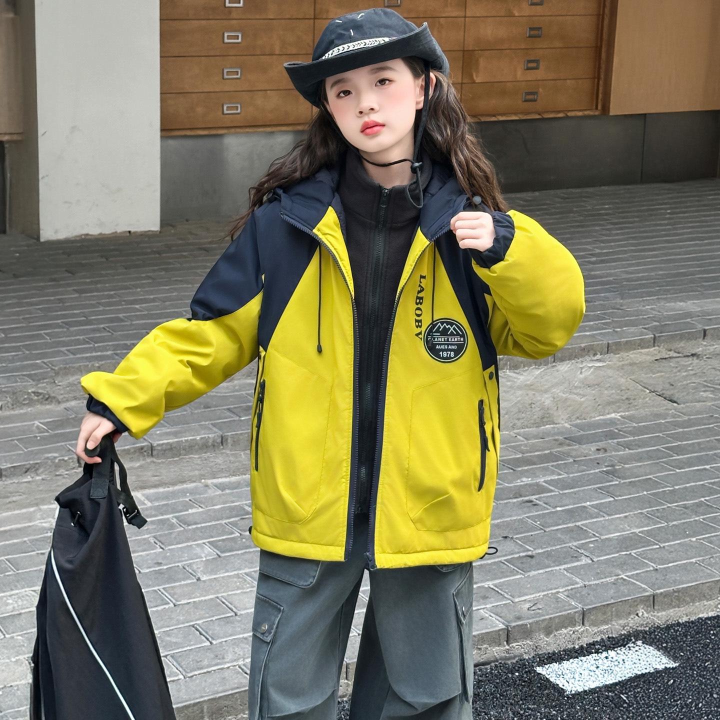 

Набор из 3 предметов для девочек 2025: Ветрозащитная Водонепроницаемая Куртка для Весны и Осени 160 cm