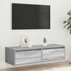 Vidaxl Szafka Pod Tv Z Led, Szary Dąb Sonoma, 100X35,5X25 Cm