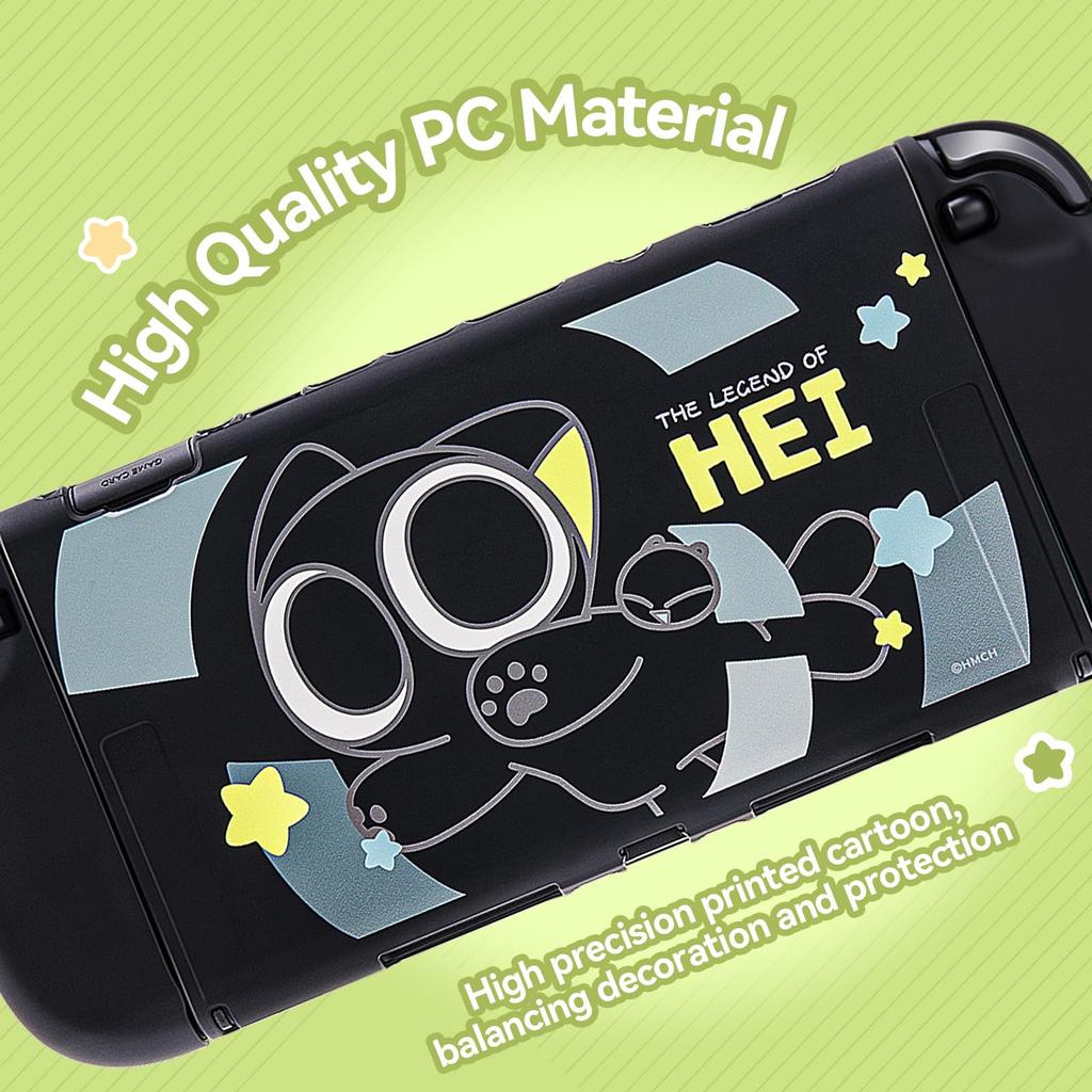 GeekShare Switch 2 Compatible with Switch Switch and Protective Split Full Easy To Cute Design by Luo Xiaohei Cover, 2, 2025, Joy-Cons, PC-Made Cover,