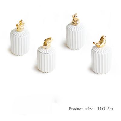 Nordic Small Animal With Lid Storage Box Toothpick Jar Toothpick Storage Jewerly Box