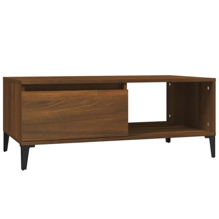 821059 vidaXL Coffee Table Brown Oak 90x50x36.5 Cm Engineered Wood