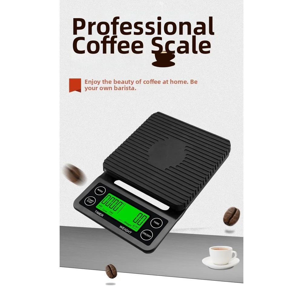Brew Timer Digital Coffee Scale Pour Over Brewing 3kg Capacity 5kg Capacity Built-in Timer LCD Backlight Display