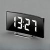 Large Screen Curved LED Digital Mirror Clock Stylish Arched Design Multifunctional Desktop Night Light Electronic Clock for Home