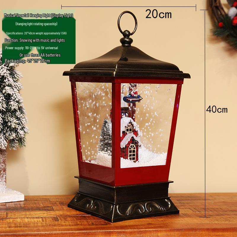 European Snowfall Music Lamp: Christmas Gift & Ornament for Living Room or Mall Display