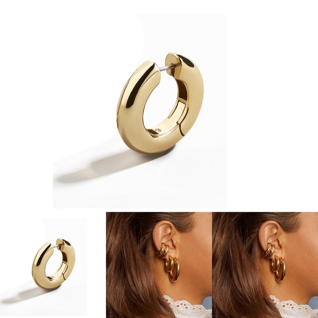 Fashion Copper Hoop Earrings For Women Trendy Geometric Design For Street Style
