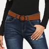 Womens Faux Leather Belt With Round Buckle Perfect For Work And Casual Outfits
