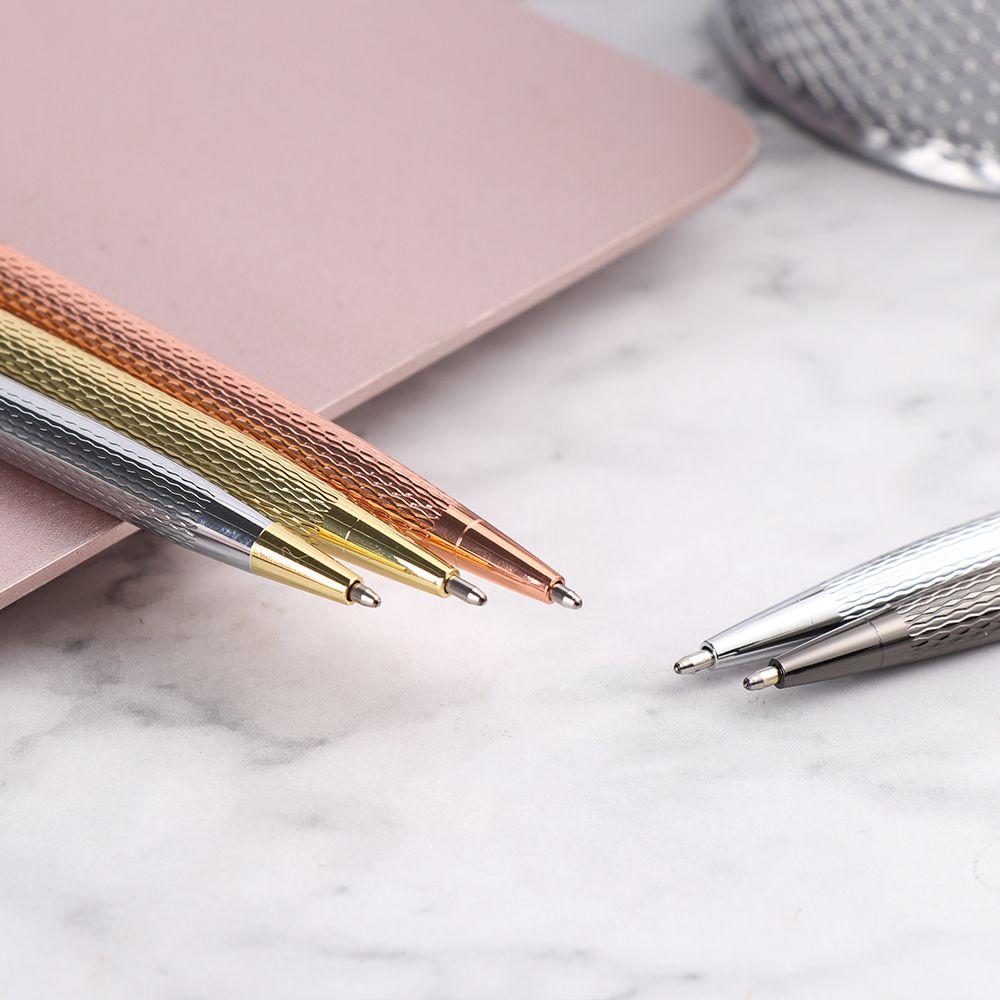 Smooth Stationery Wave Pattern Metal Metal Ballpoint Signature Pen Stainless Steel Writing Supplies