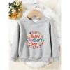 Unisex Kids Crewneck Sweatshirt, Colorful Floral Happy Mother's Day Print Pullover, Boys Girls Holiday Casual Sweatshirt For Kids Over 4 Years Old