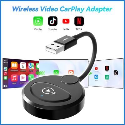 Kablolu Carplay Arabalar için Youtube Netflix Tiktok ile Kablosuz CarPlay Adaptörü iPhone için Kablosuz Car Play Akıllı Ai Kutusu