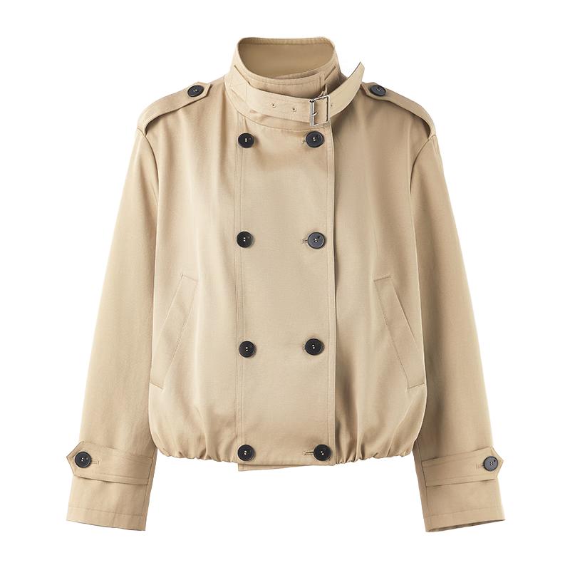 Элегантный двубортный тренч с лацканами L