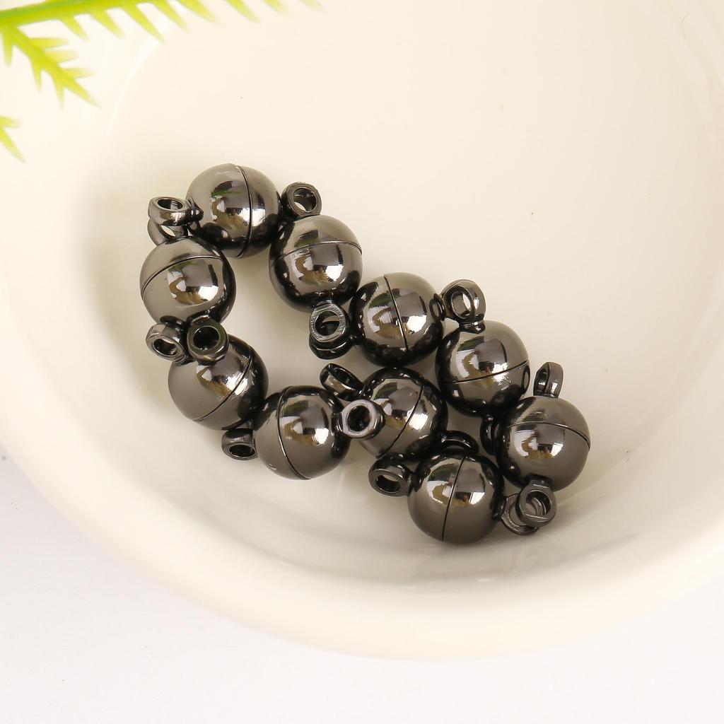 18K Gold Plated Colorfast Round Magnetic Ball Clasp for DIY Bracelet and Necklace Jewelry