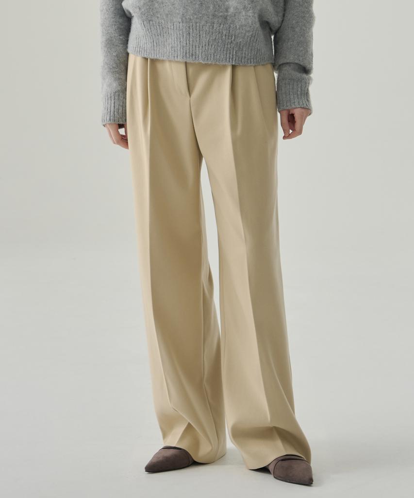 Deuloupisumeon Tosti Brushed Double-Pleat Wide Slacks [Charcoal]