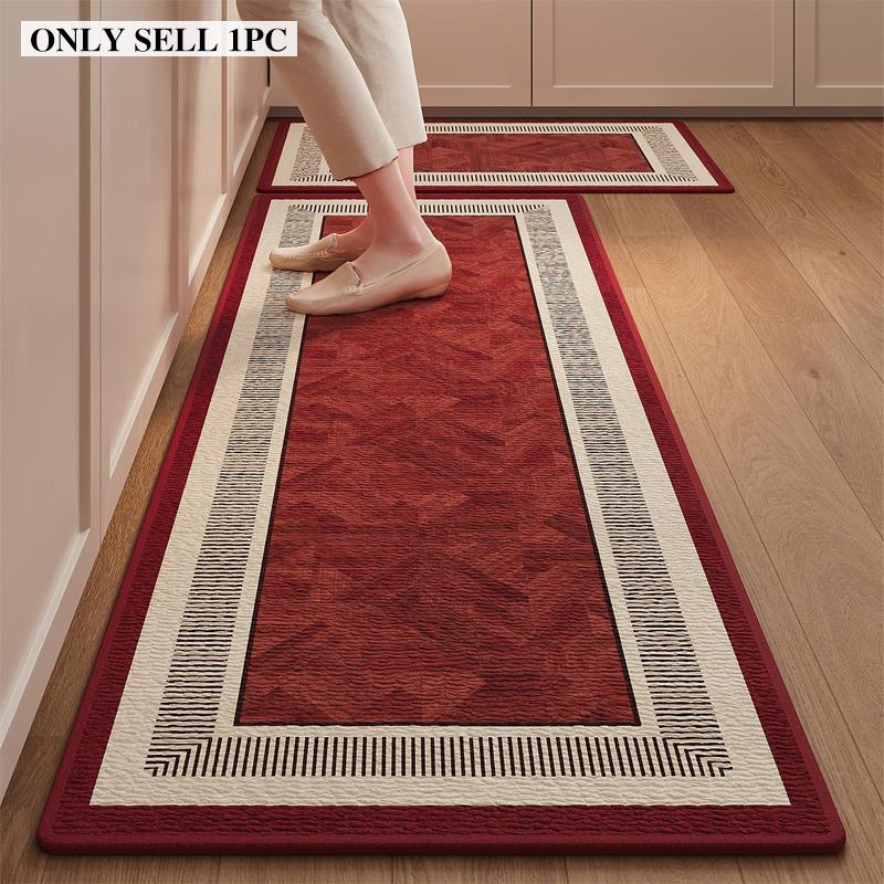 Kitchen Rug Anti-slip Stain-resistant Wear-resistant Foot Mats Solid Color Carpet Long Size Rugs Home Decor Alfombra De Cocina