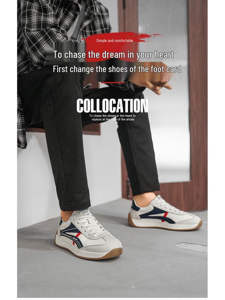 Men's Light Luxury Forrest Gump Retro Shoes - Soft Sole, Lightweight, Breathable Outdoor Casual Sneakers for Autumn & Winter.