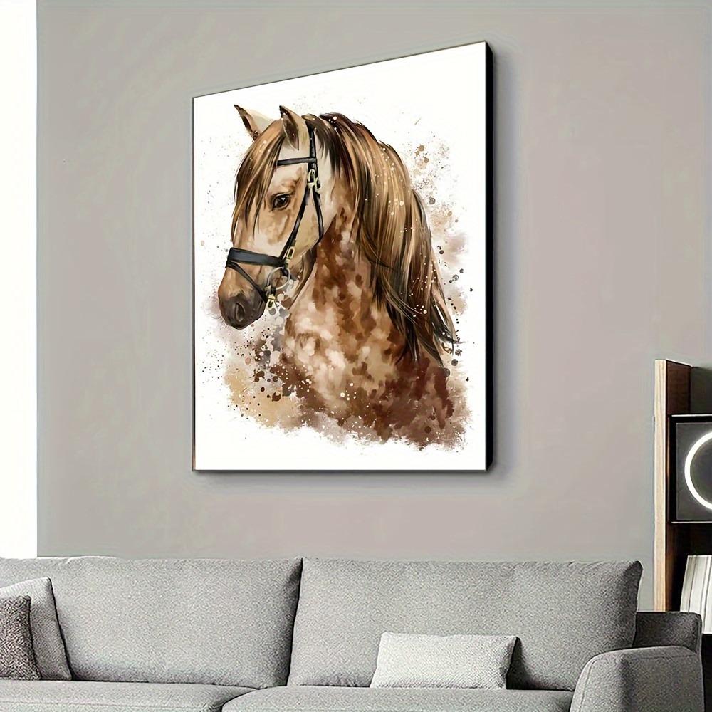 Stylish Vintage Horse Canvas Art Print - Frameless Wall Decor for Living Room, Bedroom, Home Office