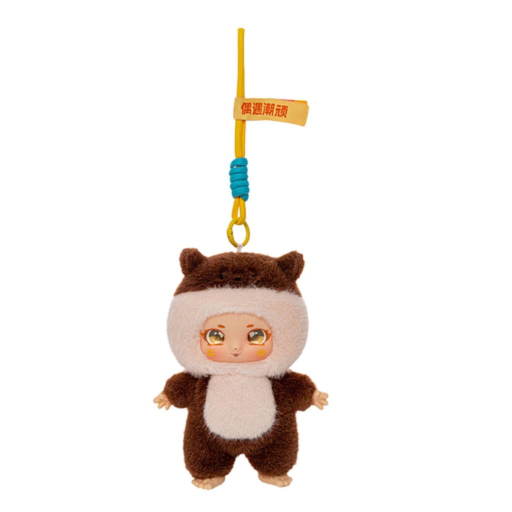 Trendy Cute Animal Series Vinyl Plush Toys Cartoon Panda Otter Puppy Backpack Pendants Kawaii Stuffed Plush Doll Keychain