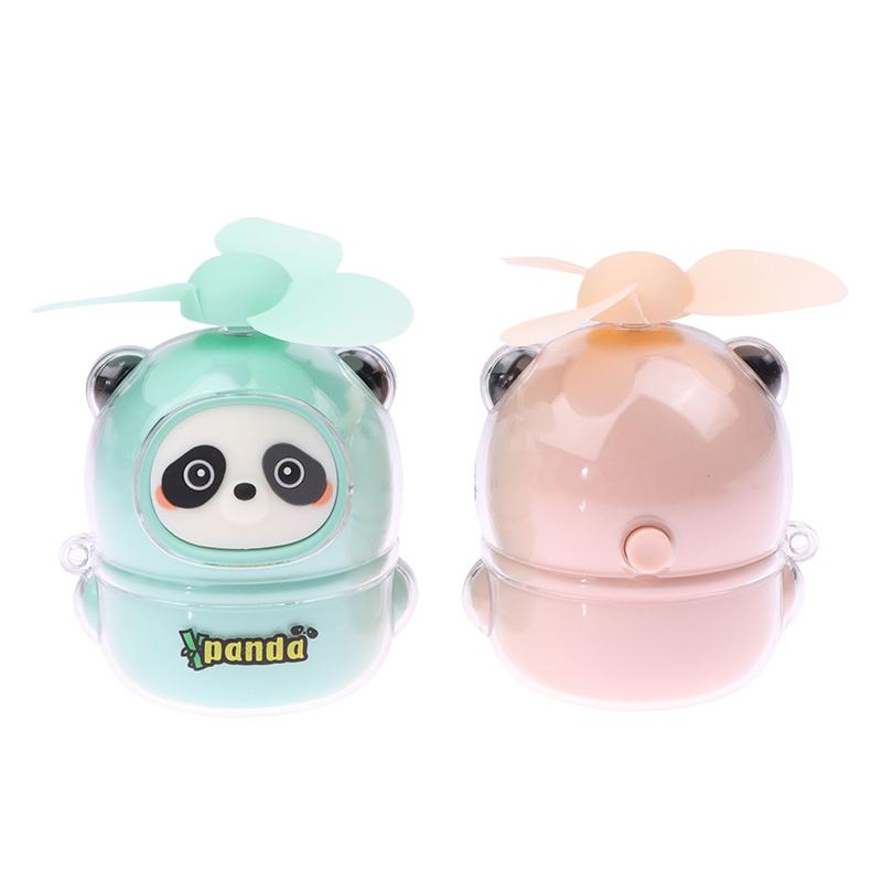 Sevimli Panda Mini El Vantilatörü Soğutucu Taşınabilir Çizgi Film El Tipi USB Şarj Edilebilir Vantilatör Öğrenci Ofis Dış Mekan Yaz