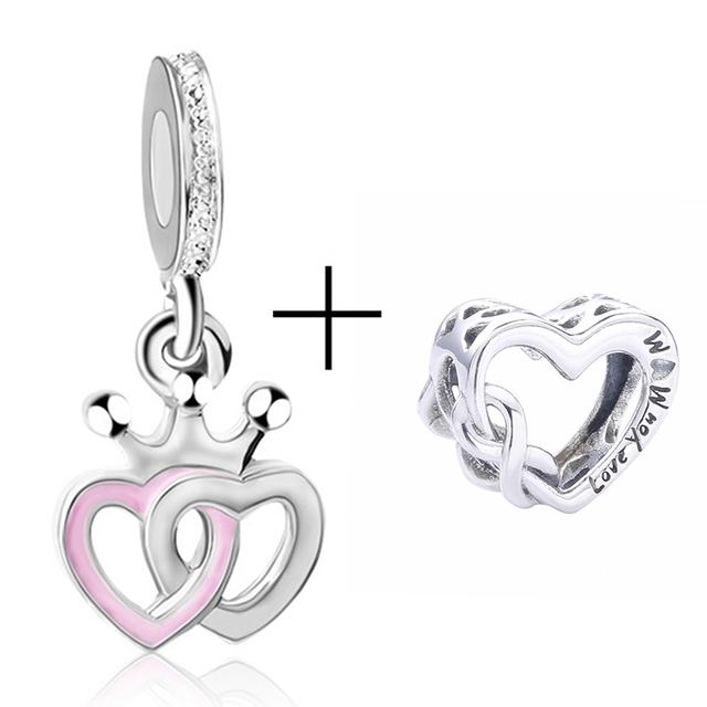 2 teile/los Silber Farbe Romantische Stil Charme Perlen Anhänger Fit Original Diy Charme Armband Halsketten Für Frauen Frau Schmuck Machen