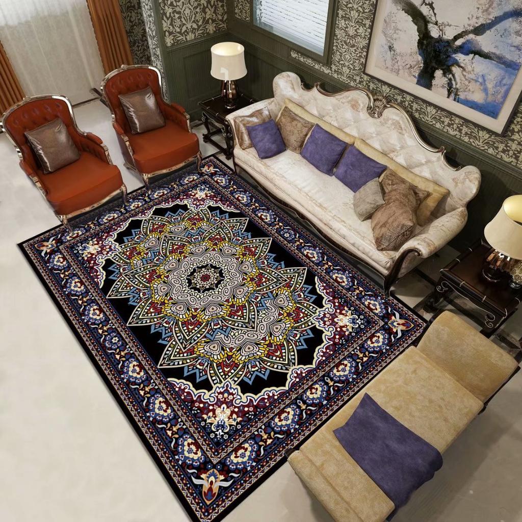 Bohemia Wohnzimmerteppiche, Dekoration, Schlafzimmer, Deluxe, rutschfeste Fußmatten, großer Teppich, Lounge-Teppich, Perserteppich, waschbar