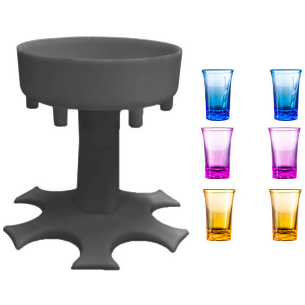 Unique 6 Shot Glass Dispenser And Carrier With Biodegradable Holder For Events
