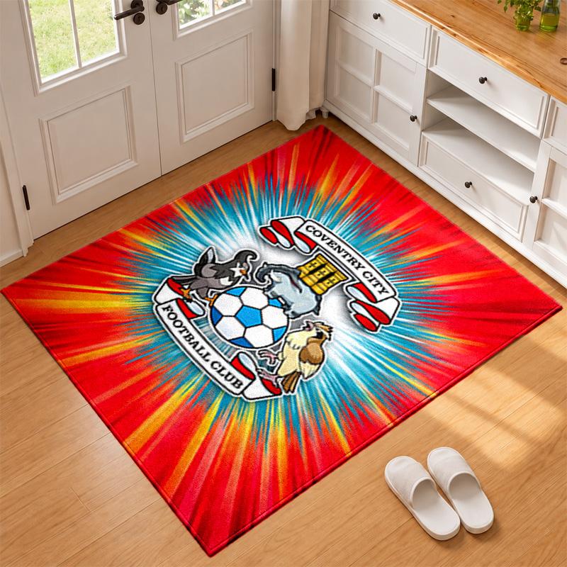 Coventry City F.C. Carpet Door Mat for Living Room or Bedroom Protective Mat Under Chair Office Decoration Christmas Gift Birthday Present