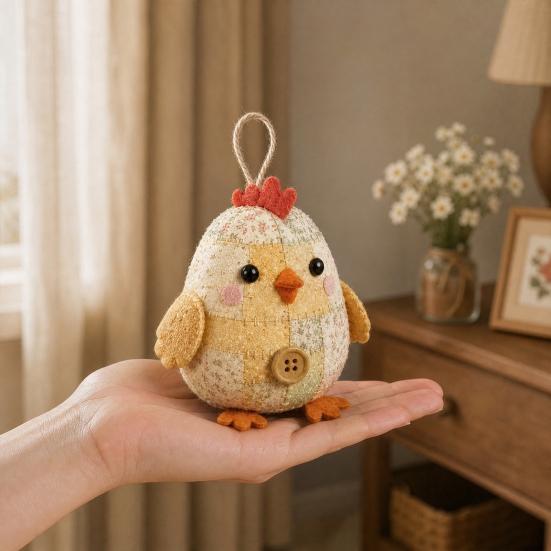 DIY Patchwork Animal Kit, Hand Sewing Craft Set with Pre-Cut Fabric Stuffing Buttons Threads, Cute Plush Animal Craft Kit Gift for Craft Lovers
