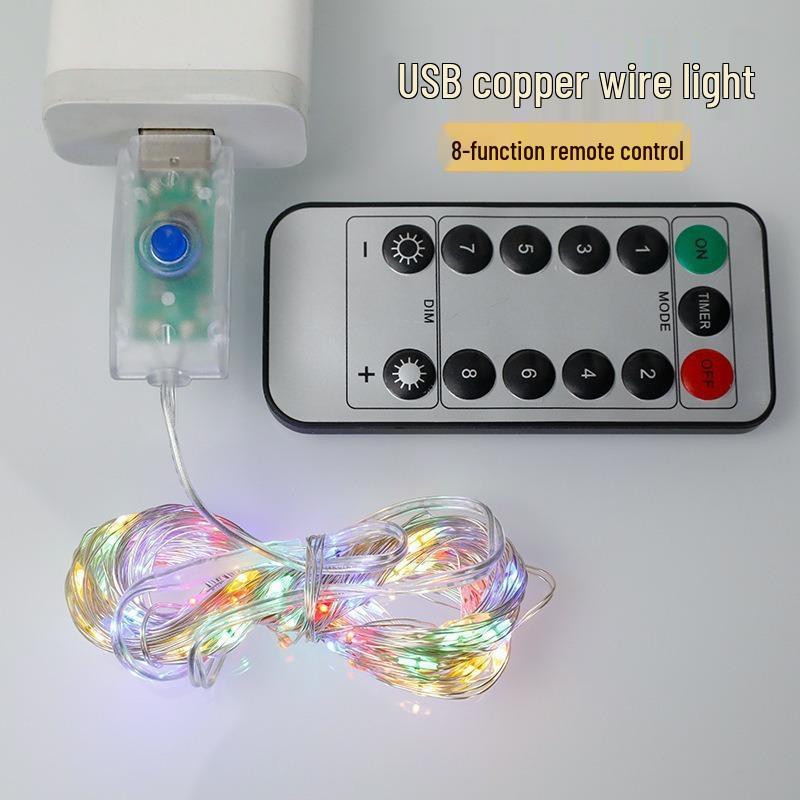 100m LED USB Copper Wire String Lights - Multicolor Starry Sky Christmas Decor