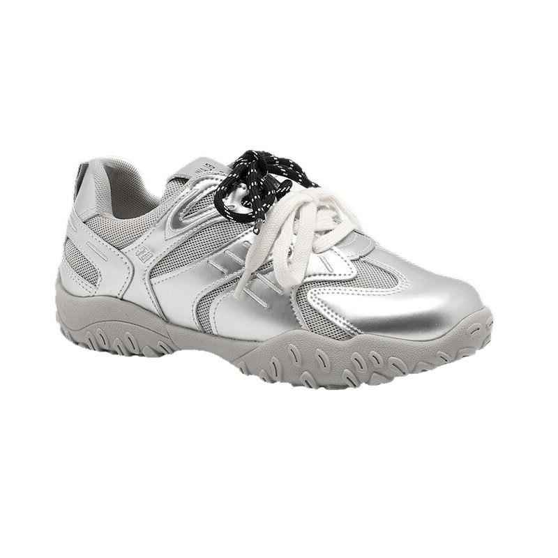 Retro Silver Women's Spring New Versatile Thick-bottomed Sports and Leisure Mesh Breathable Women