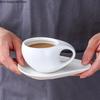 Pure White Ceramic Mug 200ml Coffee Cup and Saucer Set Irregular Water Cups Afternoon Tea Cup Milk Tea Cups Coffee Mugs Tea Mug