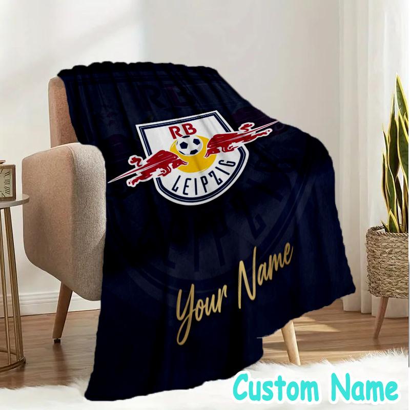 Custom Name RB Leipzig Soccer Team Throw Blanket - Perfect for Couch, Bed, Office, and outdoor Travel - Ideal Gift for Christmas & Holidays