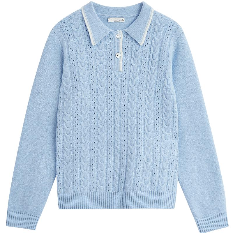 

Женский свитер INMAN из искусственного кашемира, вязаный косами, с отложным воротником XL