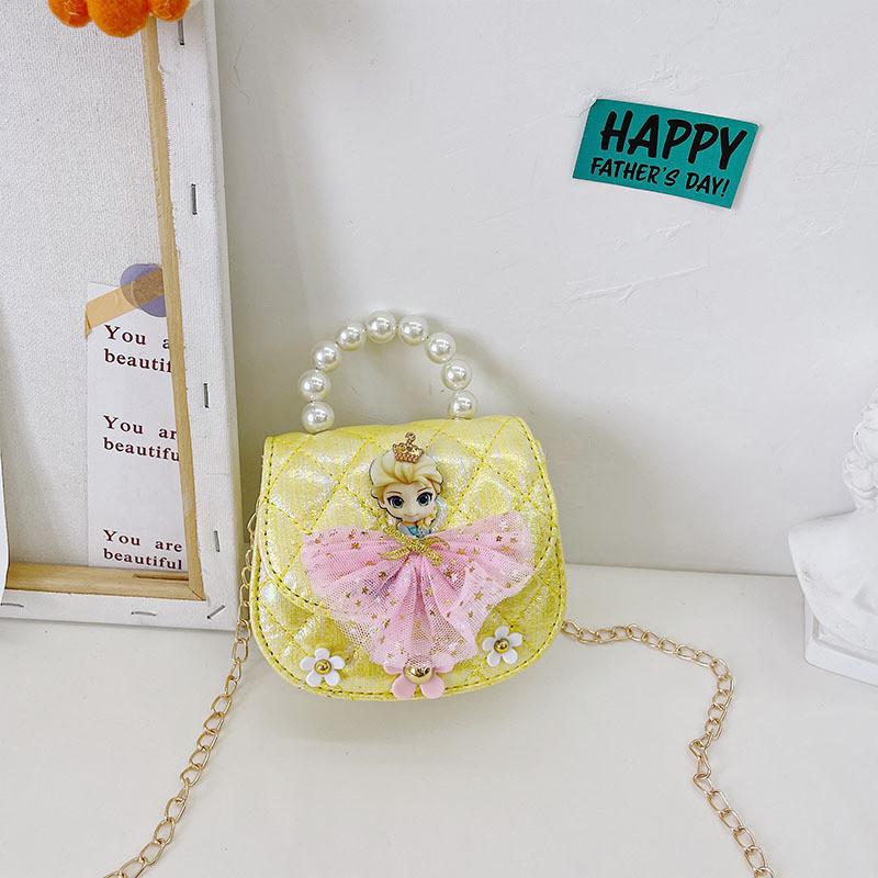 Adorable Mini Princess Handbag For Kids With Cute Cartoon Design And Pearl Details