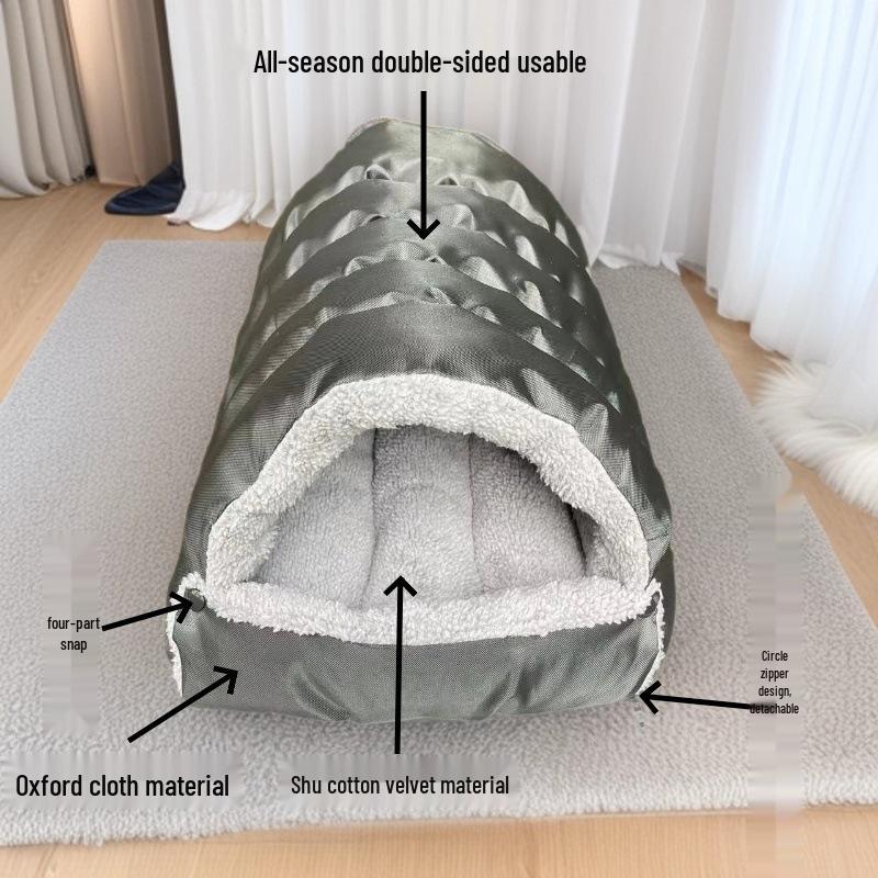 Cat & Small Dog Winter Warm Semi-Closed Nest - Spacious All-Season Sleeping Bag