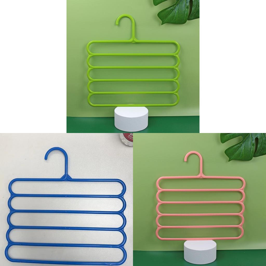 Modern Plastic 5tier Pants Rack With Multiple Storage For Closet Organization