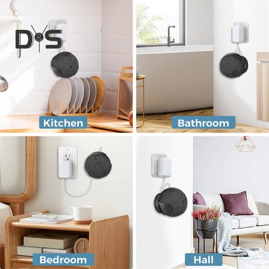 Suport pentru montare pe perete pentru Suport Echo Dot generația 4/5 Suport pentru economisirea spațiului cu gestionarea cablului Reglarea unghiului Suport difuzor