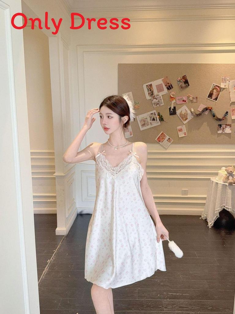 Ice Silk Sleeveless Short Dress For Women With Breathable Comfort For Home Use