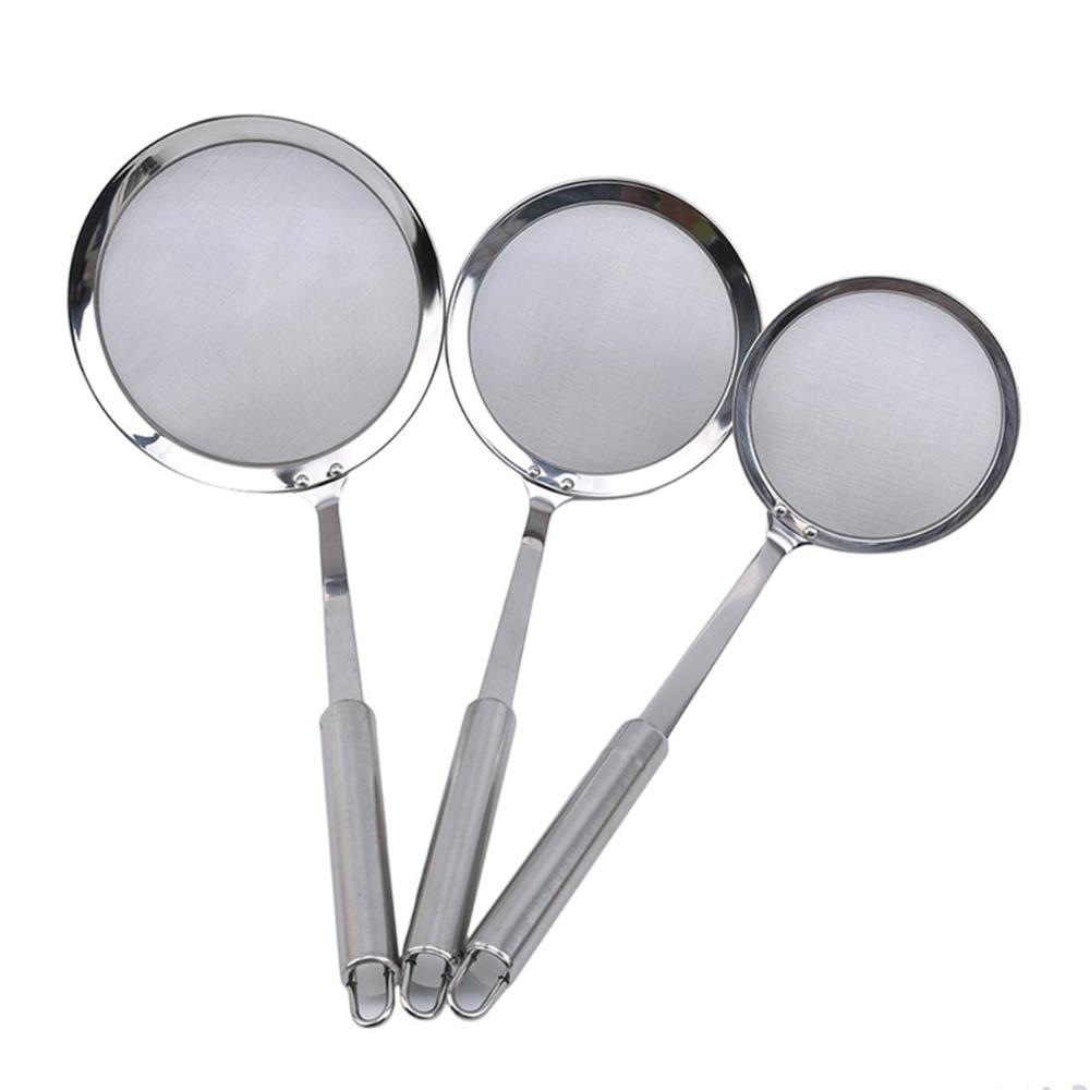 Cooking Multifunction Sifting Fine Mesh Stainless Steel Colander Filter Spoon Strainer Oil Skimmer