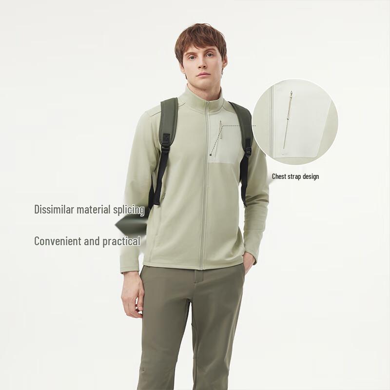 Tanboer Men's Outdoor Warm Stand-Collar Full-Zip Sweatshirt 562705A